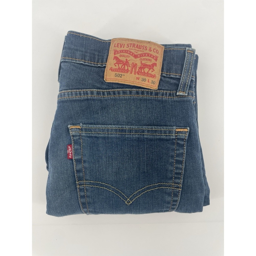 Levi 502 Regular Taper Jeans Mens 30x30(27) Blue Classic Workwear Casual Basic